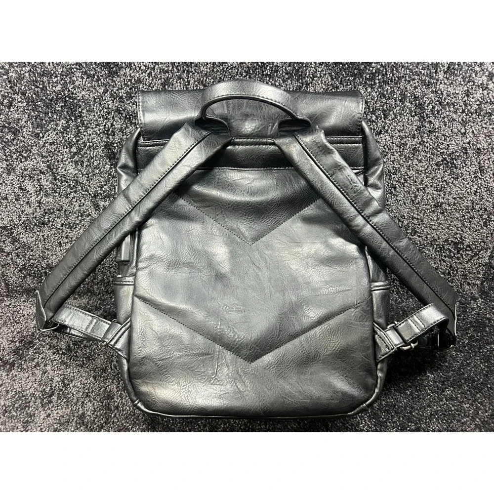 Montana West Wrangler Backpack Unisex Work Backpack Black Vegan Leather Backpack